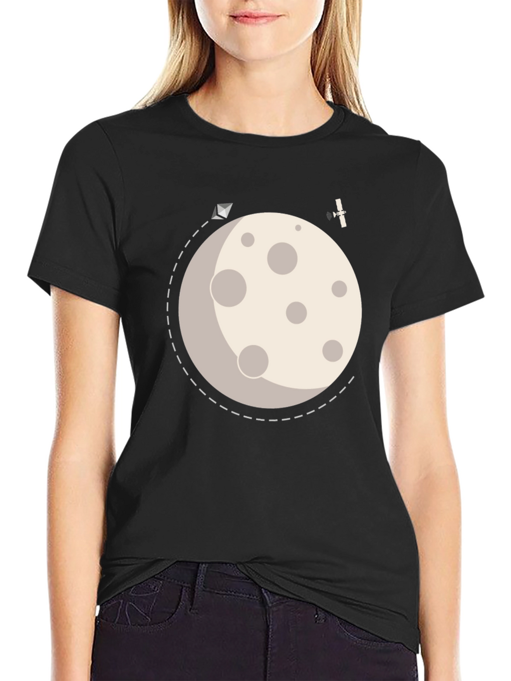 To the Moon Graphic Tee - Black