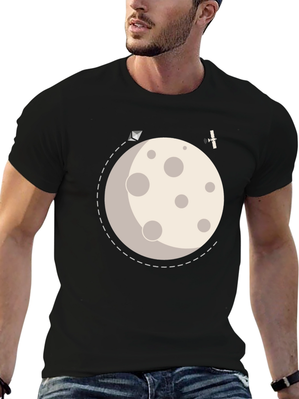 To the Moon Graphic Tee - Black