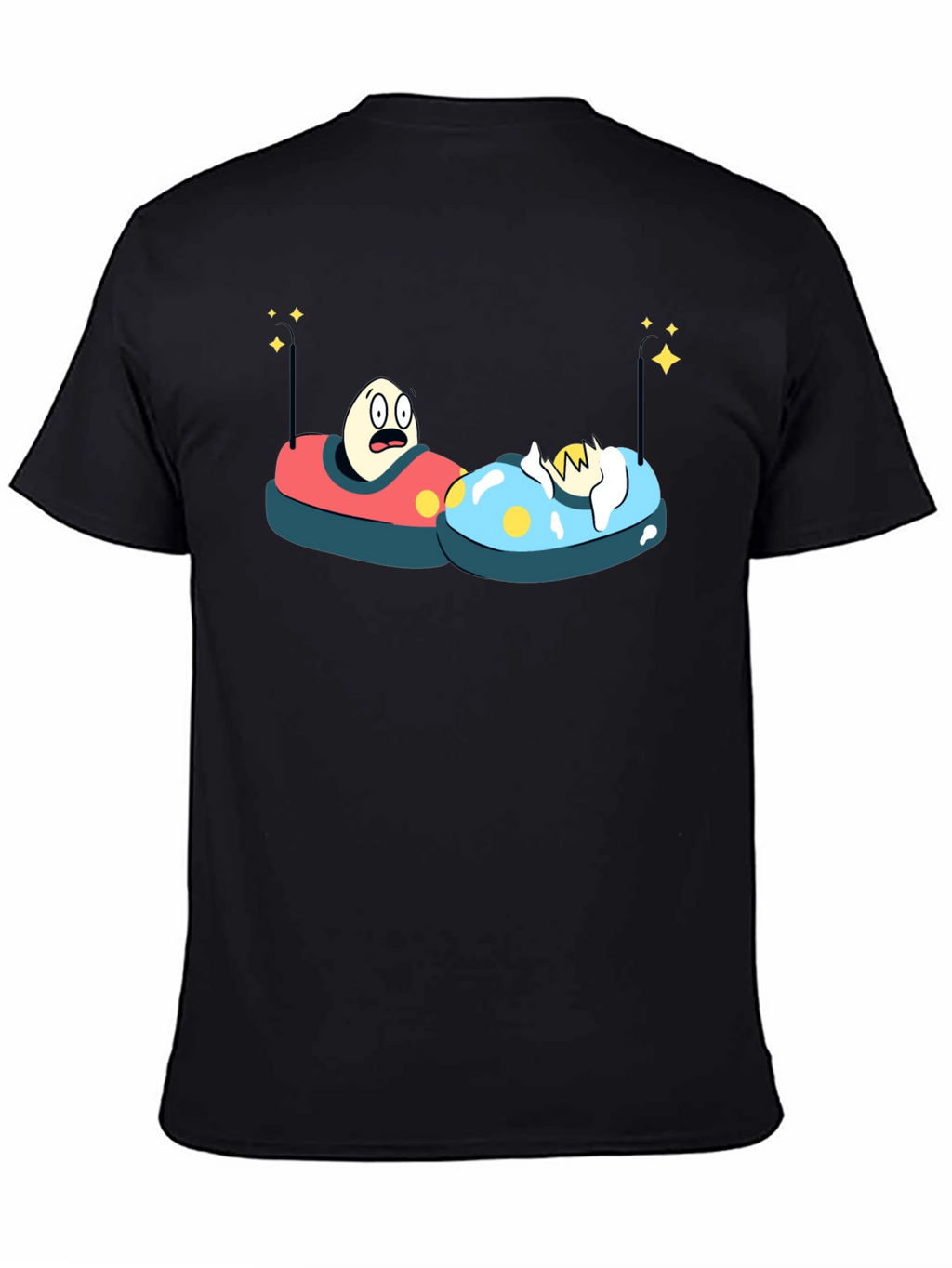 Bumper Car Eggs T-Shirt - Fun Cartoon Graphic Tee