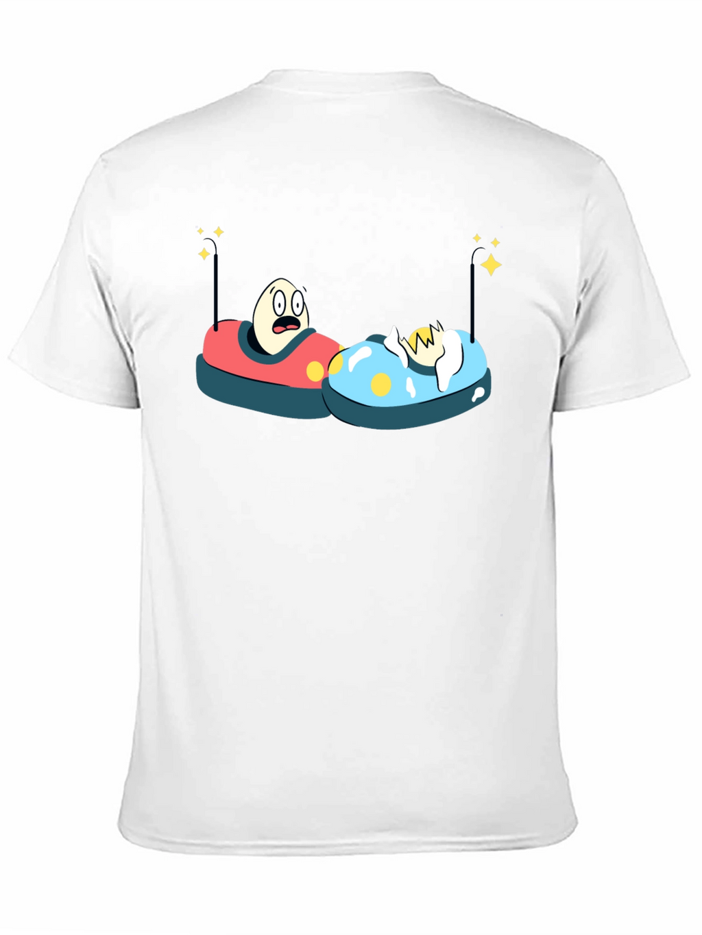 Bumper Car Eggs T-Shirt - Fun Cartoon Graphic Tee