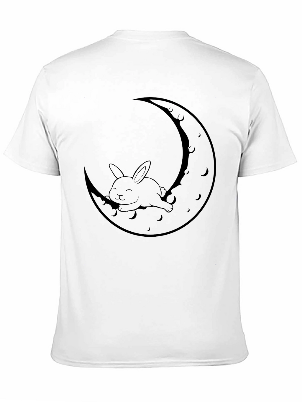 Rabbit Moon Graphic Tee - Relaxed Fit Black T-Shirt