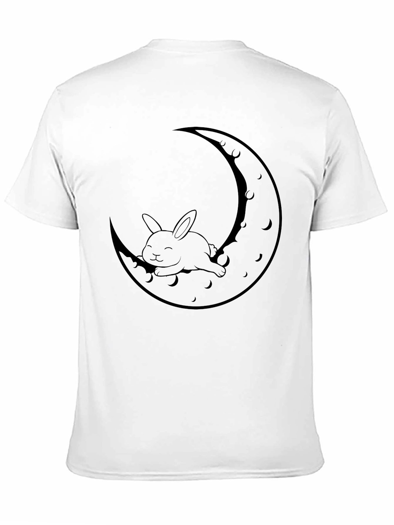 Rabbit Moon Graphic Tee - Relaxed Fit Black T-Shirt
