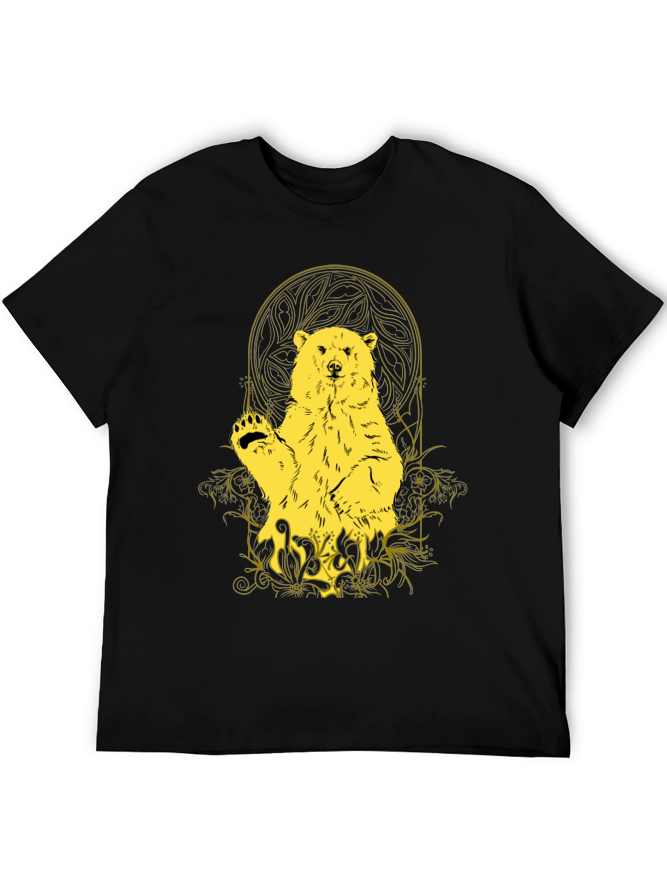 Bear Graphic Tee - Black Casual T-Shirt