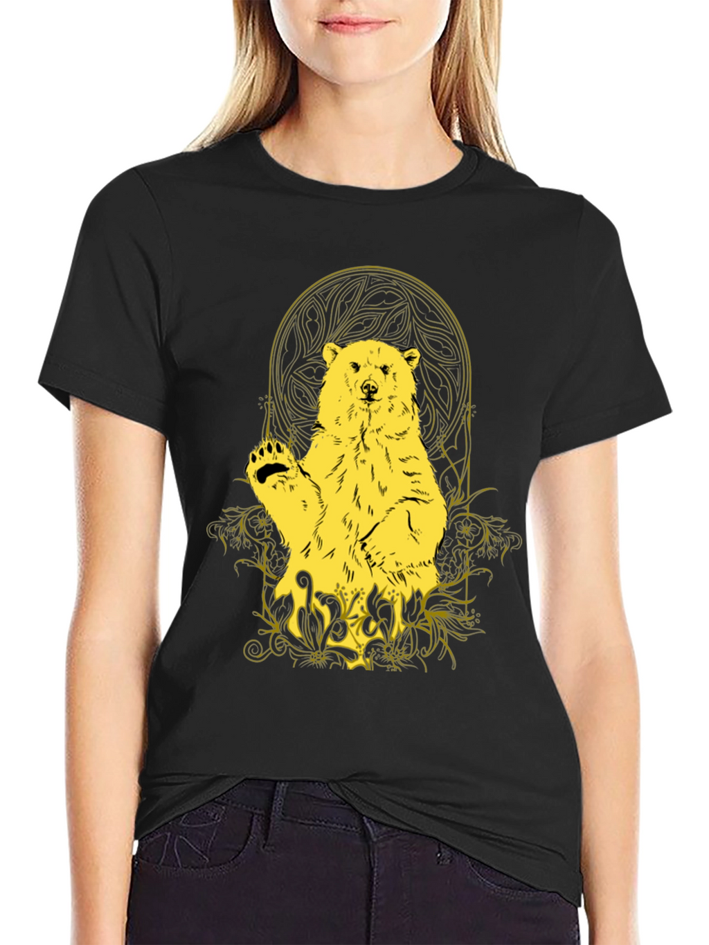 Bear Graphic Tee - Black Casual T-Shirt