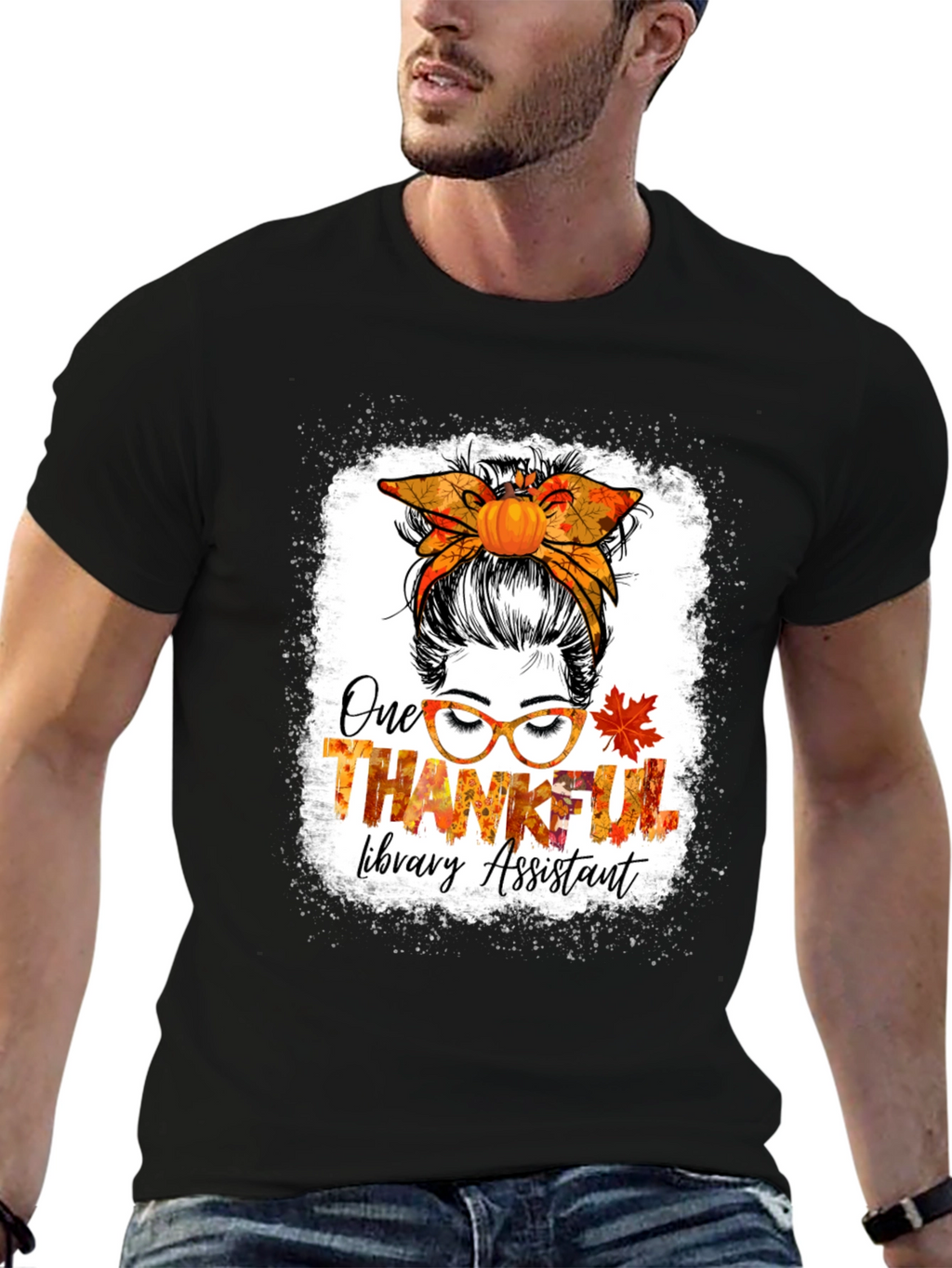 Thankful Library Assistant Thanksgiving T-Shirt