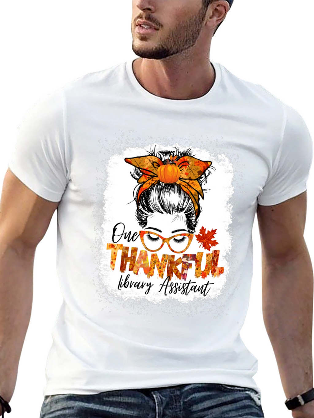 Thankful Library Assistant Thanksgiving T-Shirt