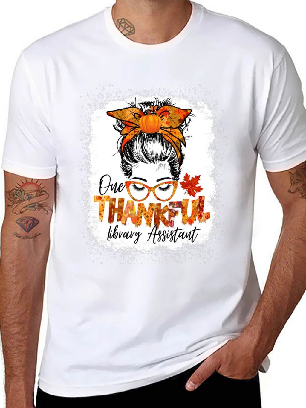 Thankful Library Assistant Thanksgiving T-Shirt