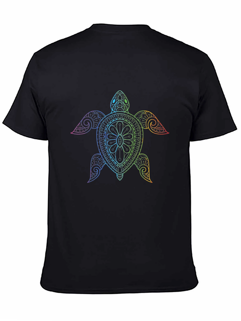 Rainbow Turtle Graphic Tee - Stylish Mens Black T-Shirt