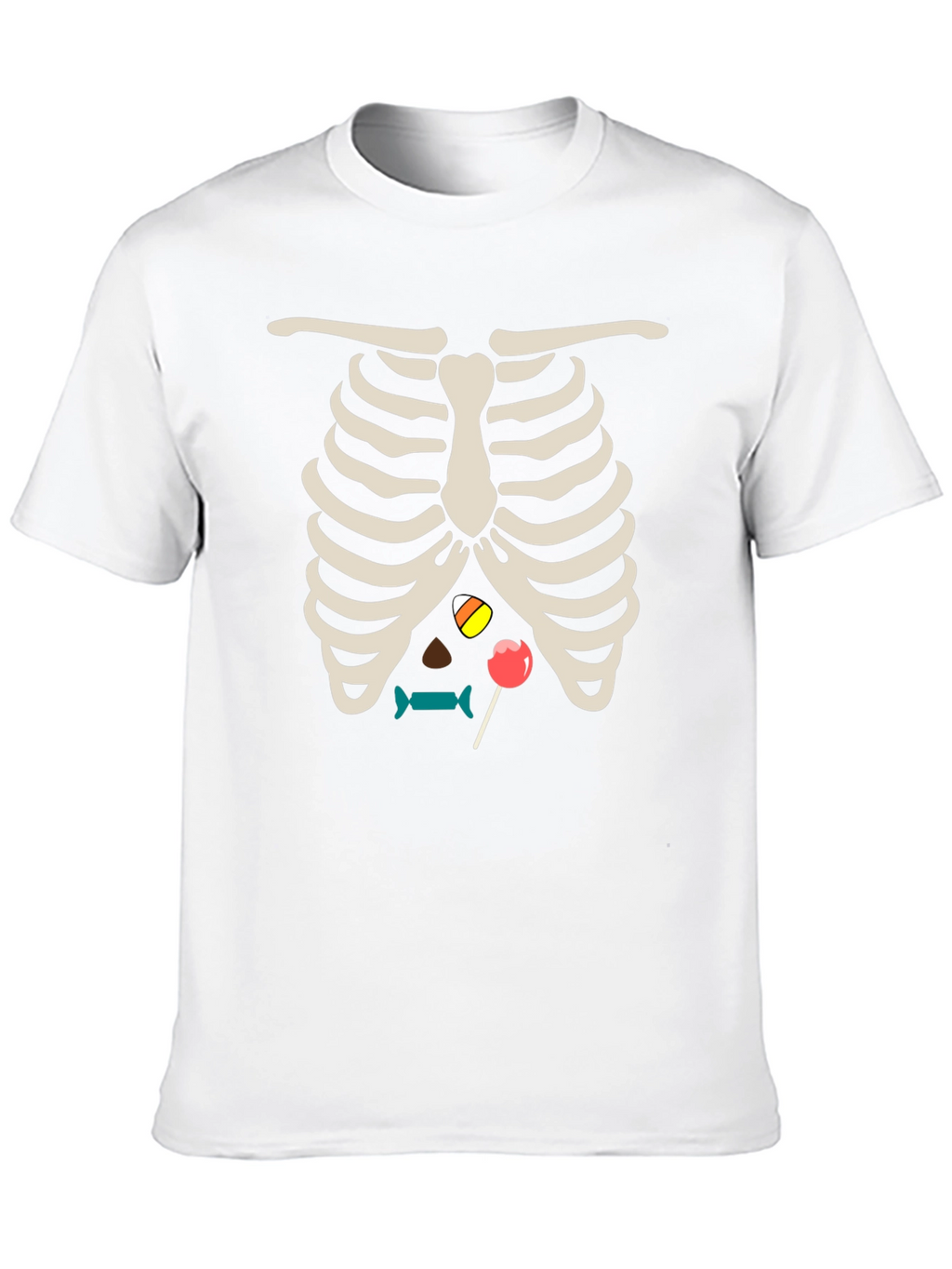 Halloween Candy Rib Cage Black T-Shirt