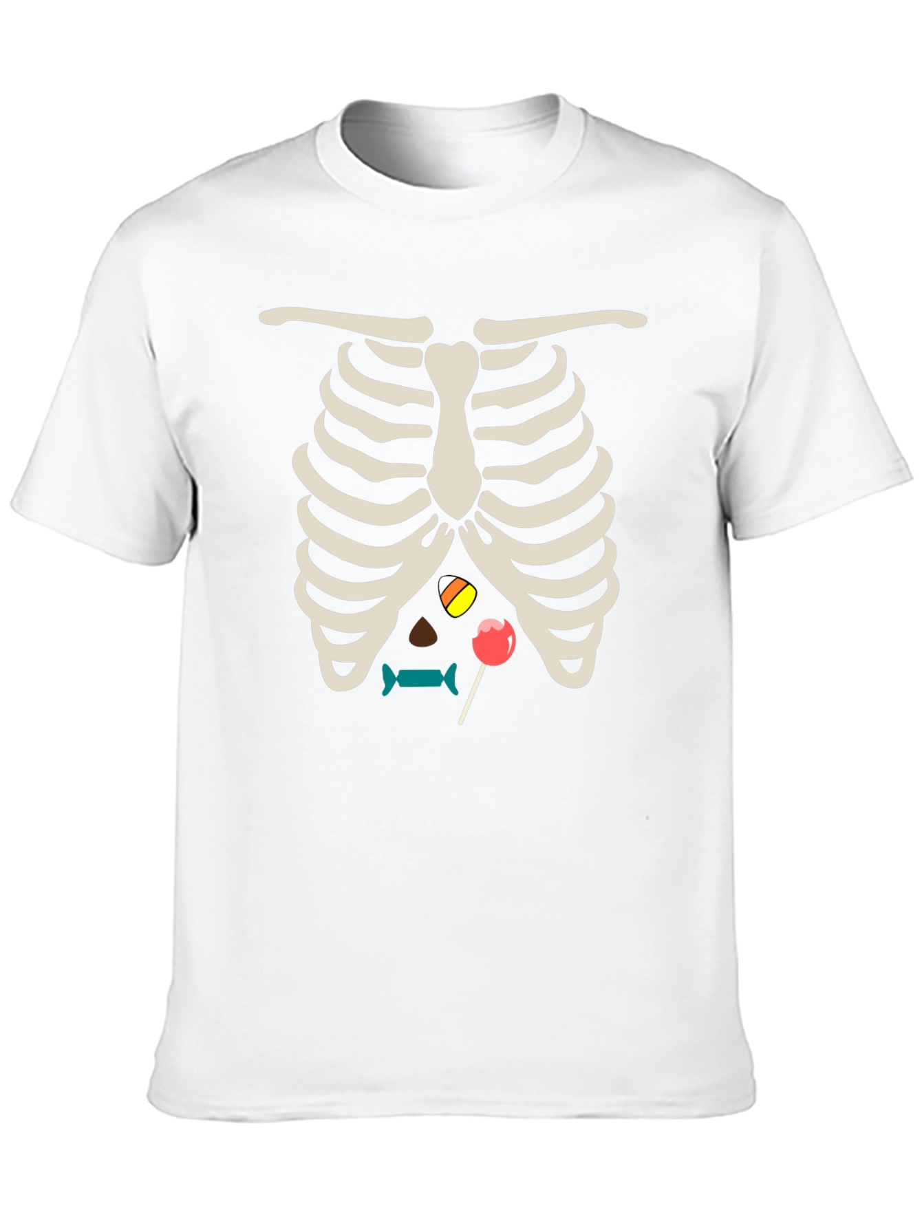 Halloween Candy Rib Cage Black T-Shirt