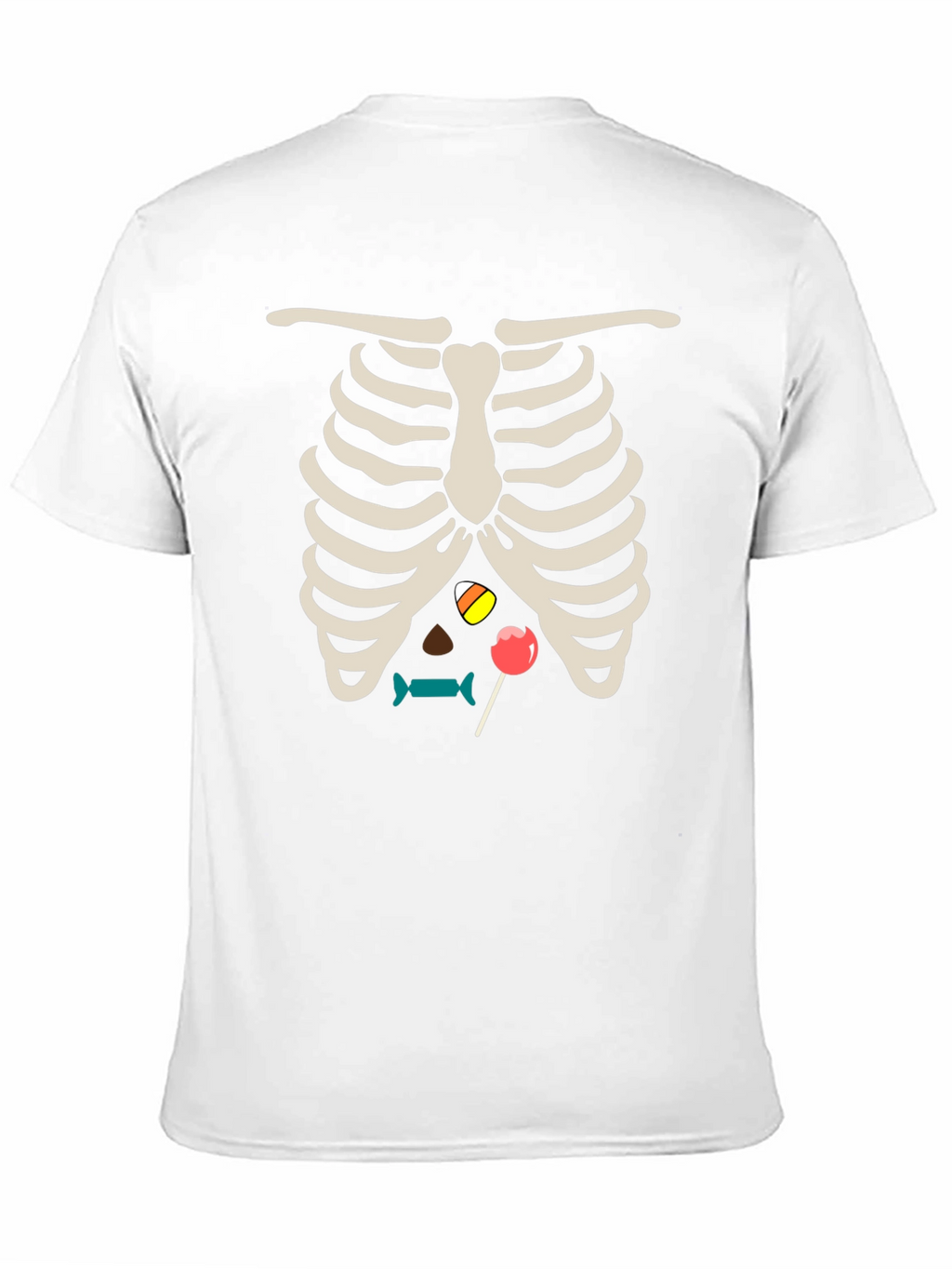 Halloween Candy Rib Cage Black T-Shirt