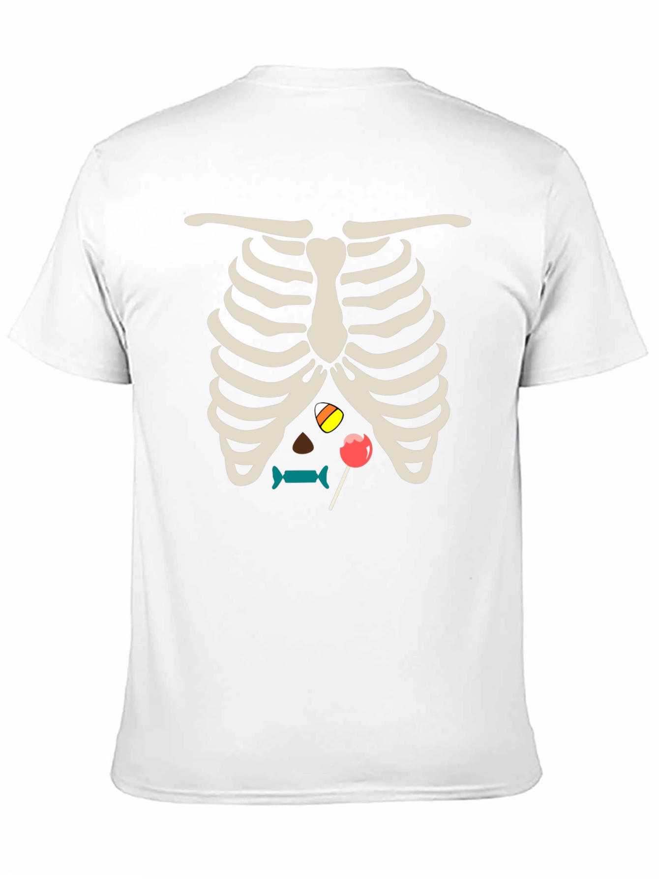 Halloween Candy Rib Cage Black T-Shirt