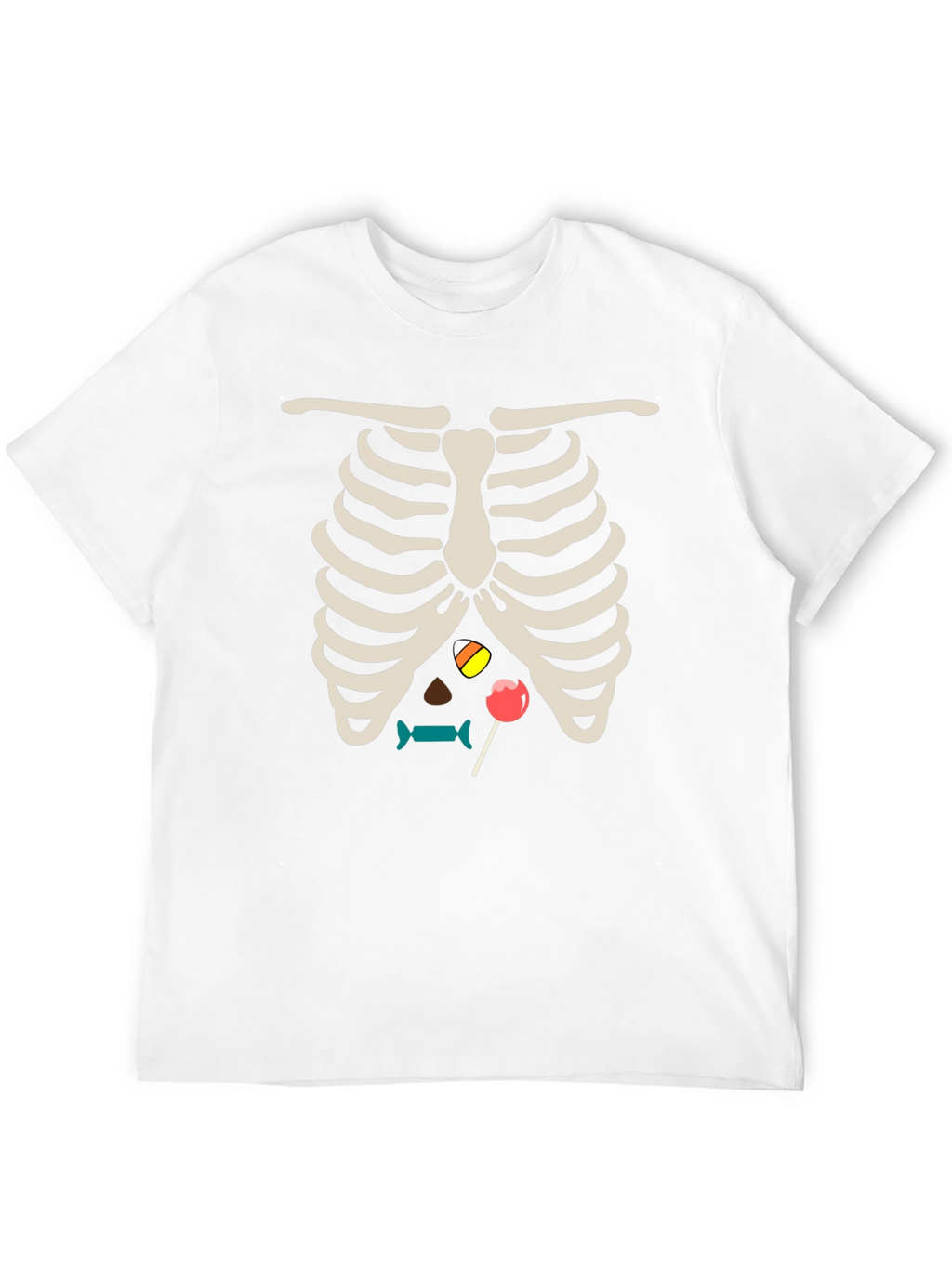 Halloween Candy Rib Cage Black T-Shirt