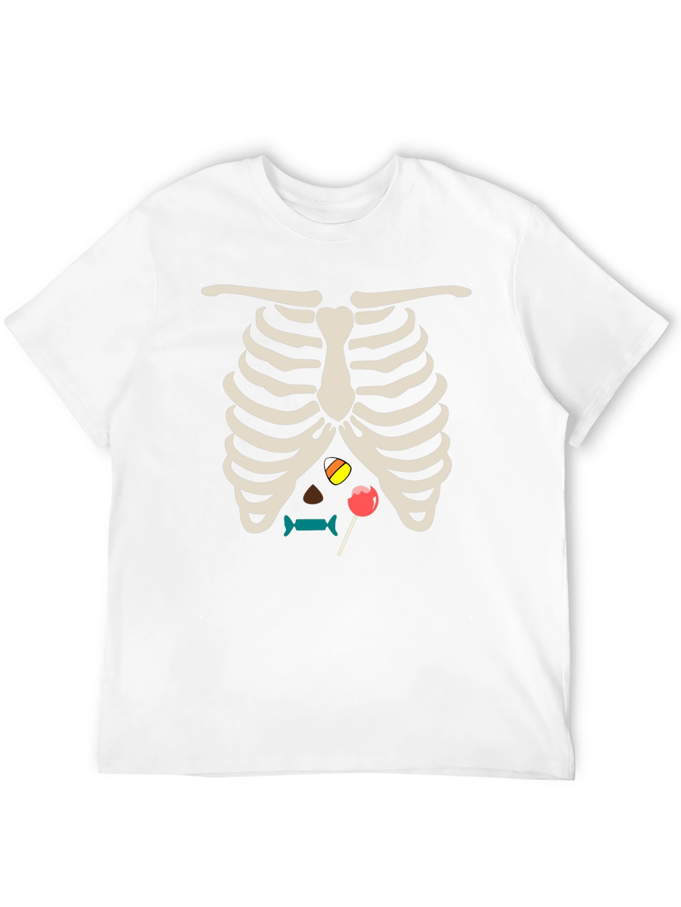 Halloween Candy Rib Cage Black T-Shirt