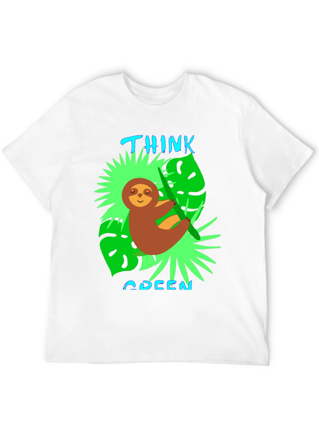Think Green Sloth Graphic Tee