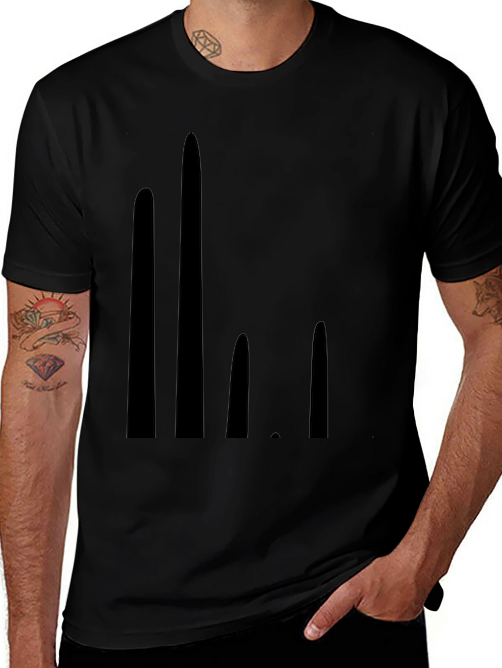 Modern Graphic Black T-Shirt