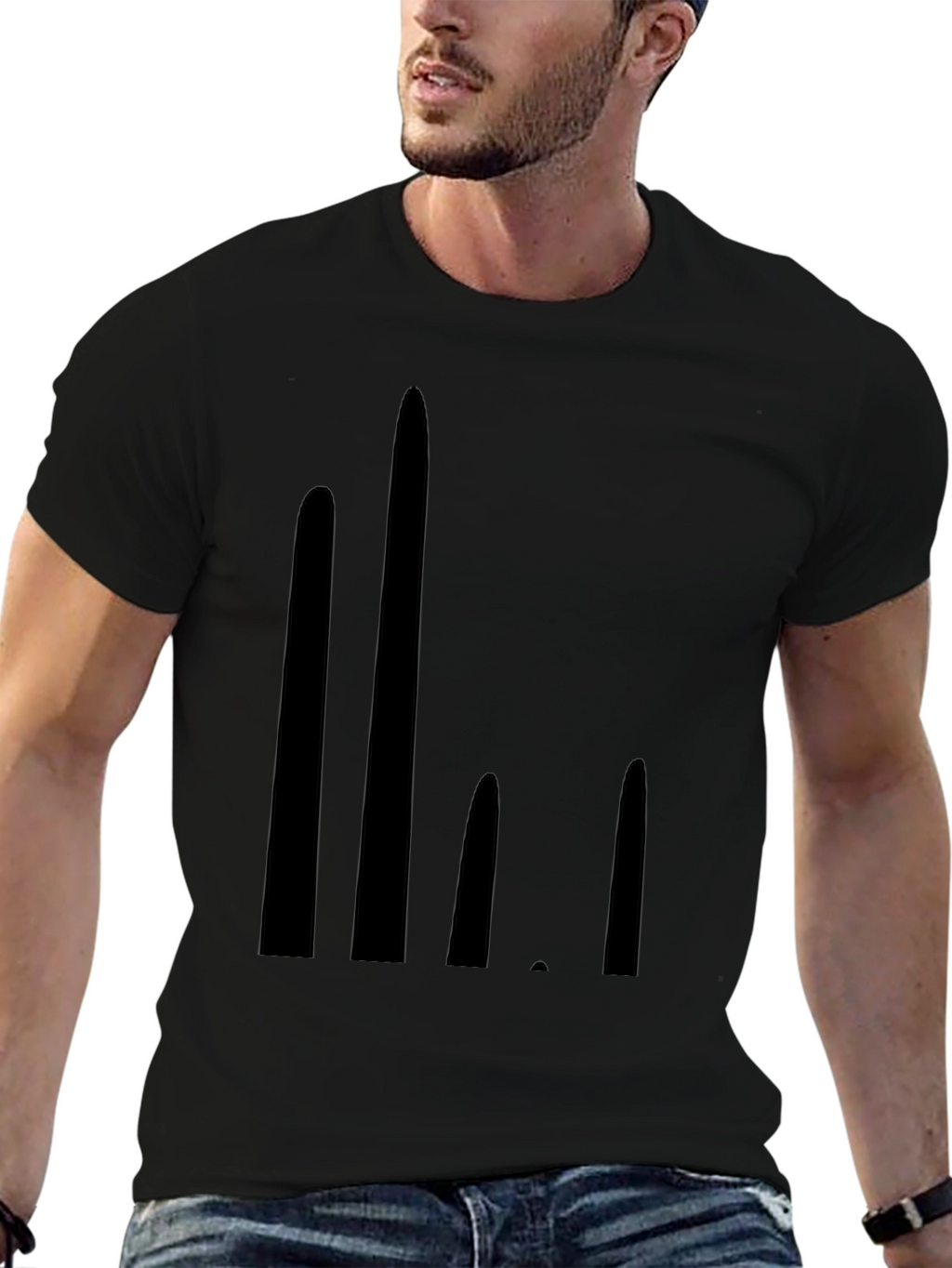 Modern Graphic Black T-Shirt