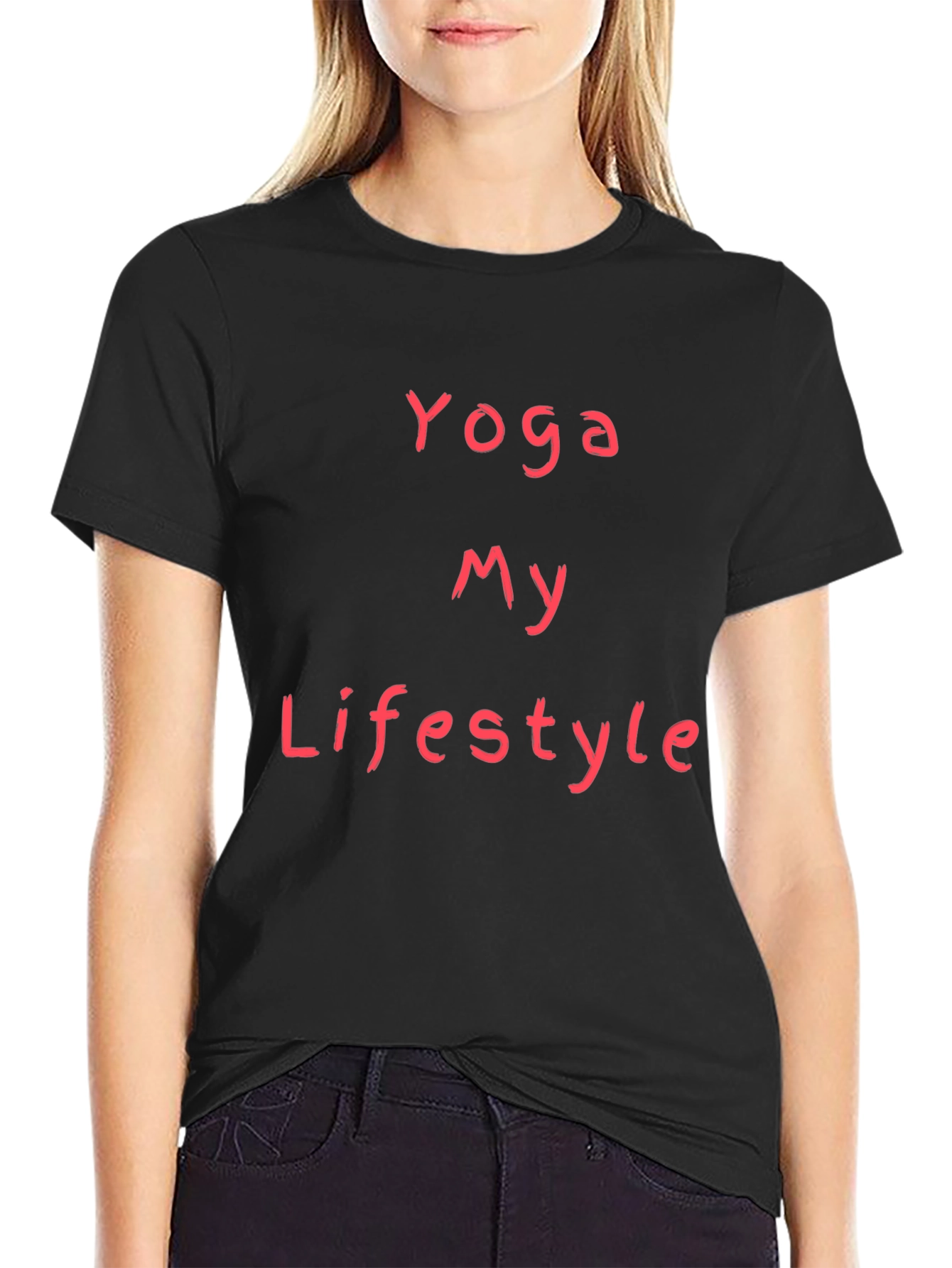 Yoga My Lifestyle T-Shirt - Black Cotton