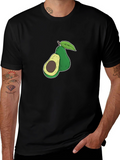 Avocado Graphic Print Black T-Shirt