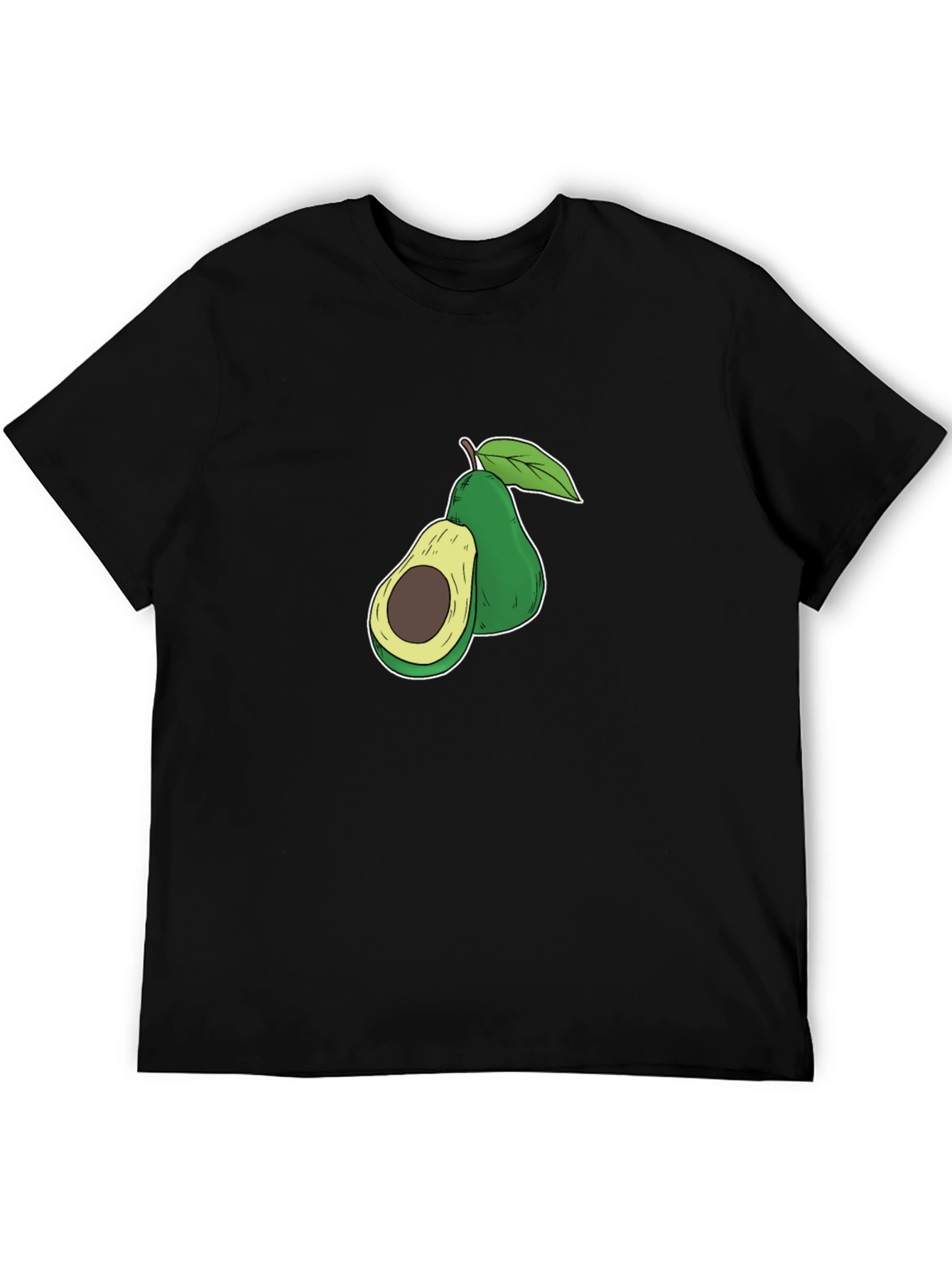 Avocado Graphic Print Black T-Shirt