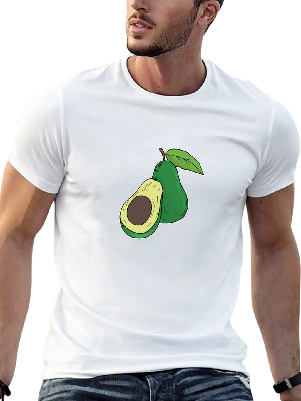 Avocado Graphic Print Black T-Shirt