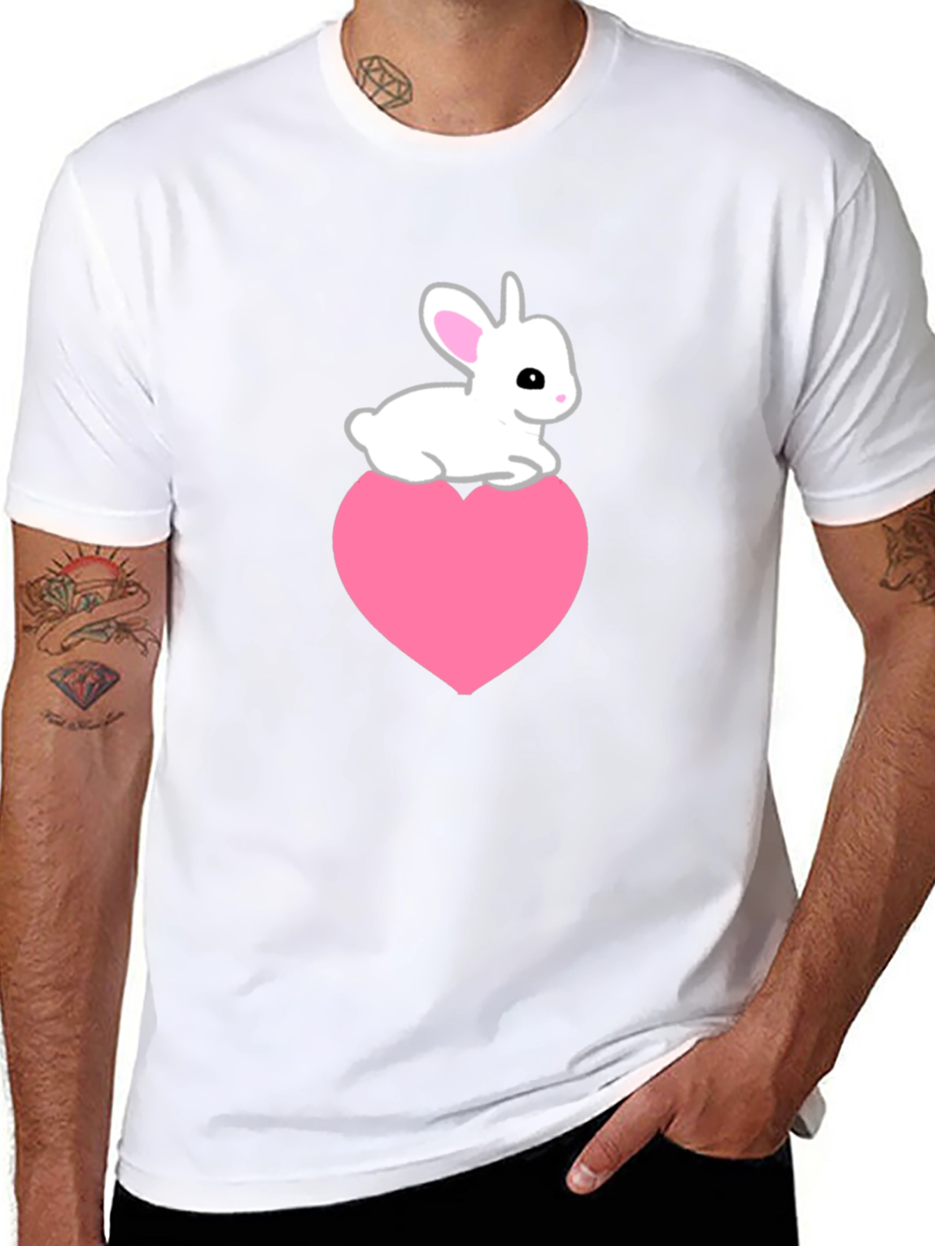 Rabbit Heart Tee - Cute Graphic T-Shirt