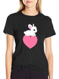 Rabbit Heart Tee - Cute Graphic T-Shirt