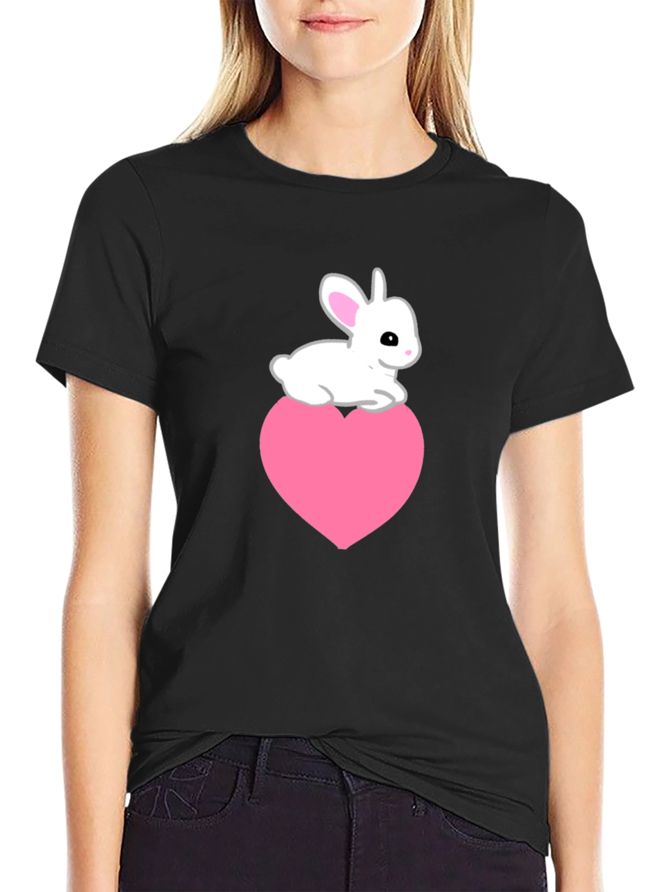 Rabbit Heart Tee - Cute Graphic T-Shirt
