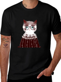 Cat in Glasses Graphic Tee