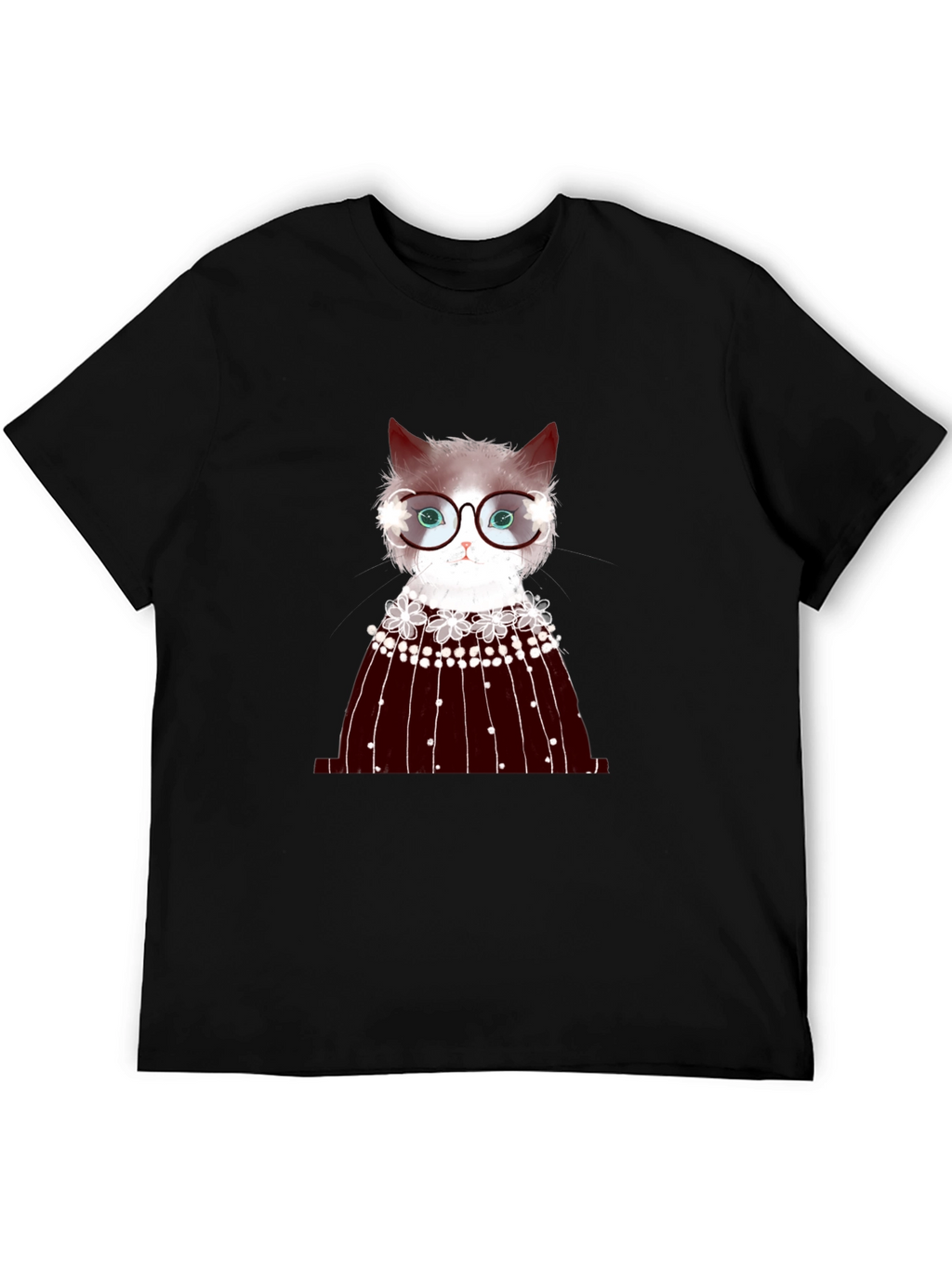 Cat in Glasses Graphic Tee