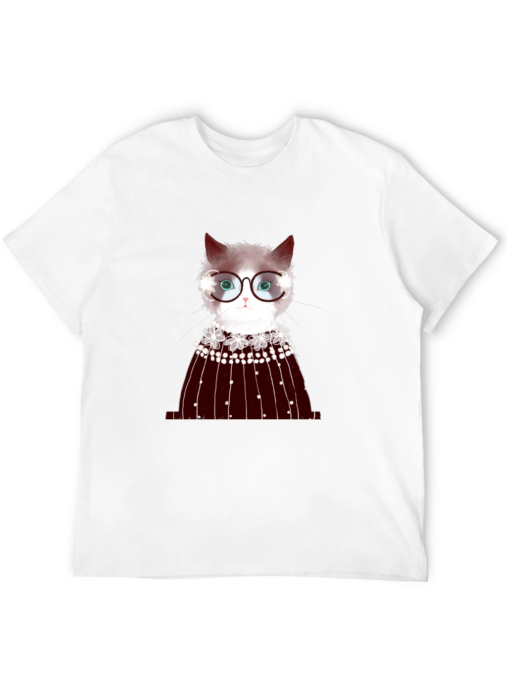 Cat in Glasses Graphic Tee