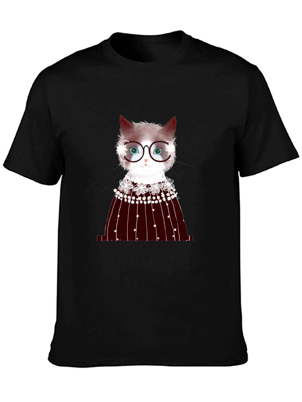 Cat in Glasses Graphic Tee