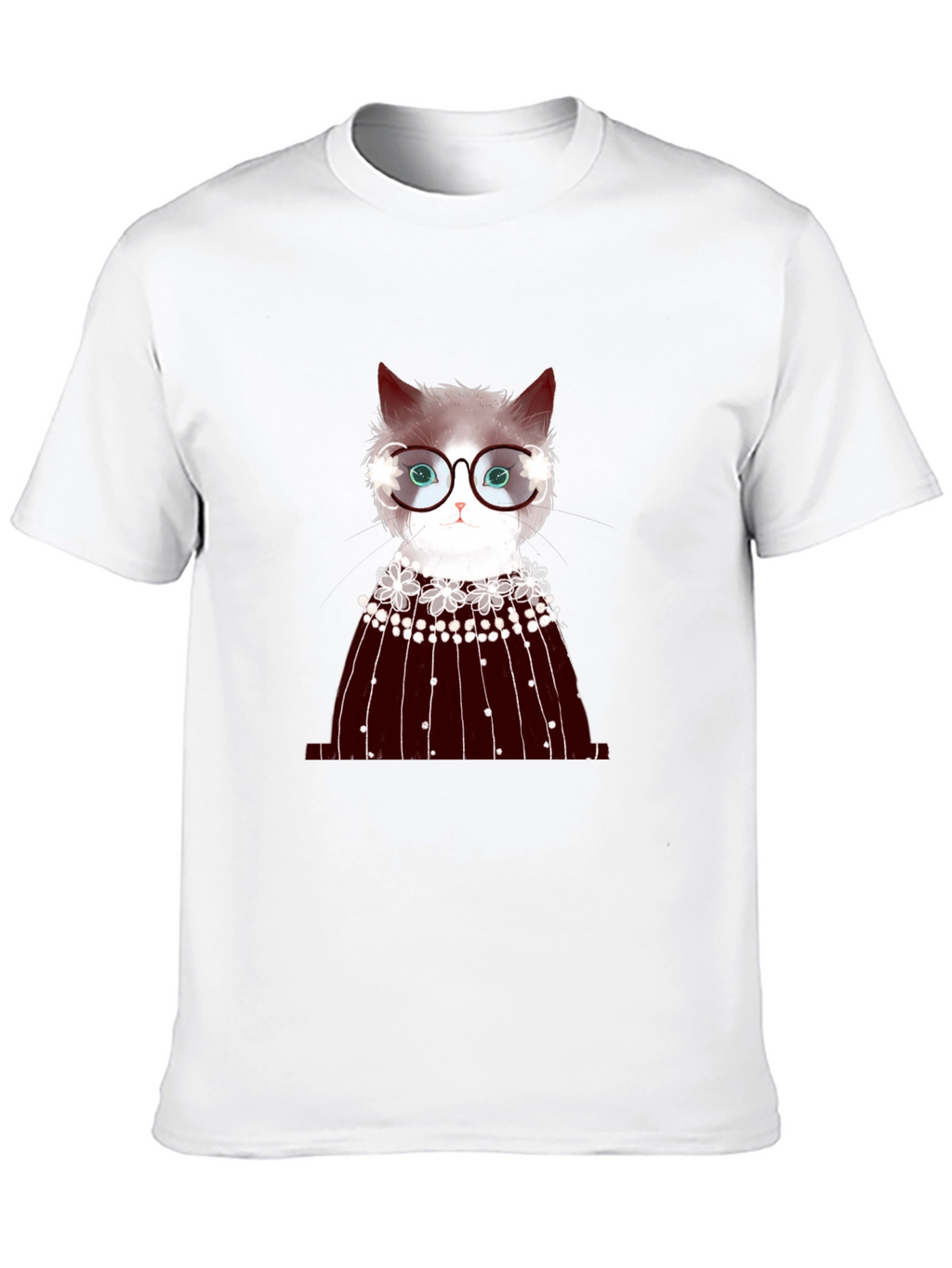 Cat in Glasses Graphic Tee