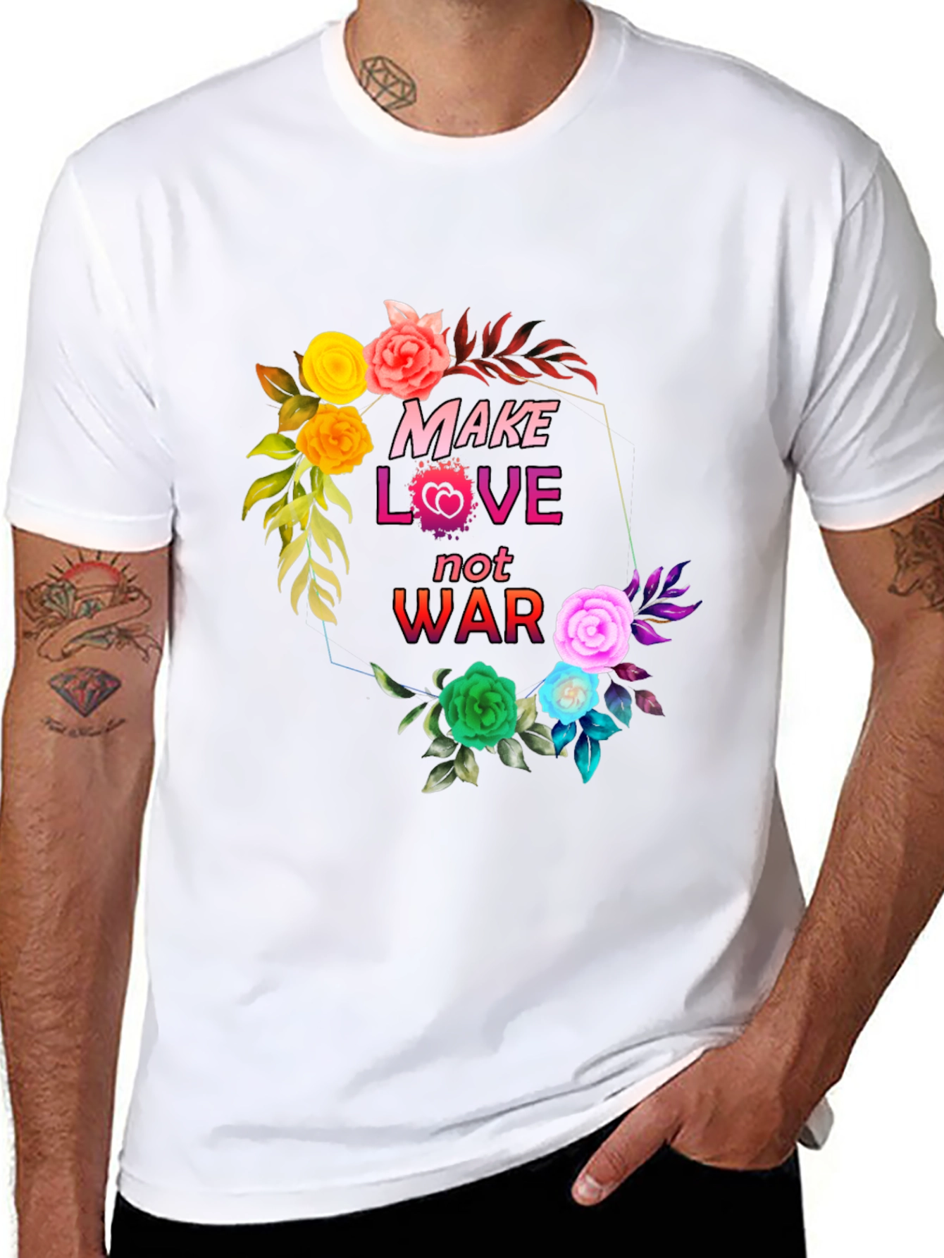 Make Love Not War Floral Graphic T-Shirt