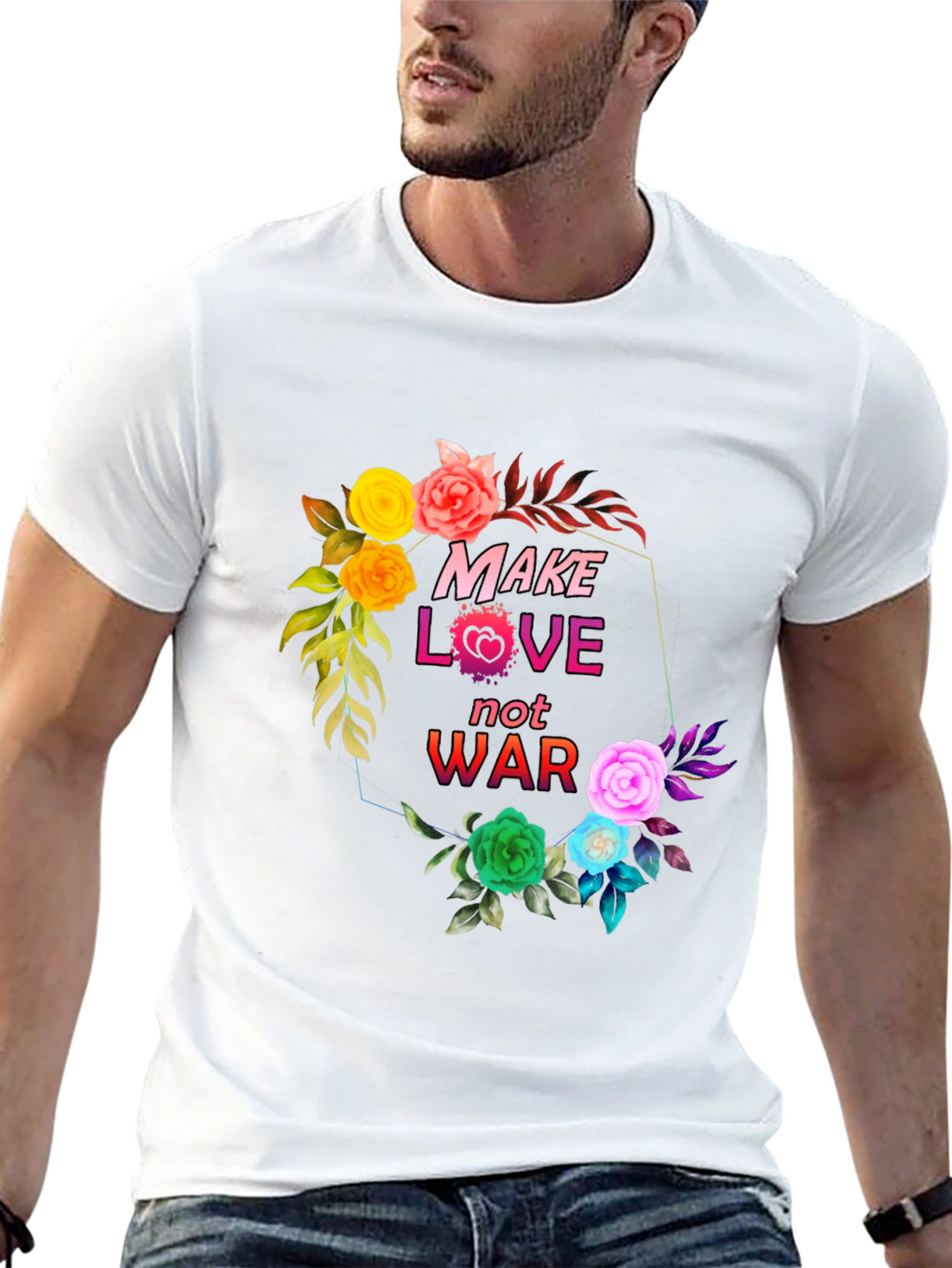 Make Love Not War Floral Graphic T-Shirt