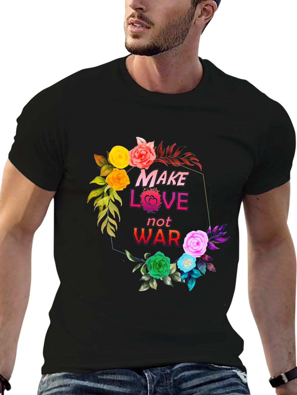 Make Love Not War Floral Graphic T-Shirt