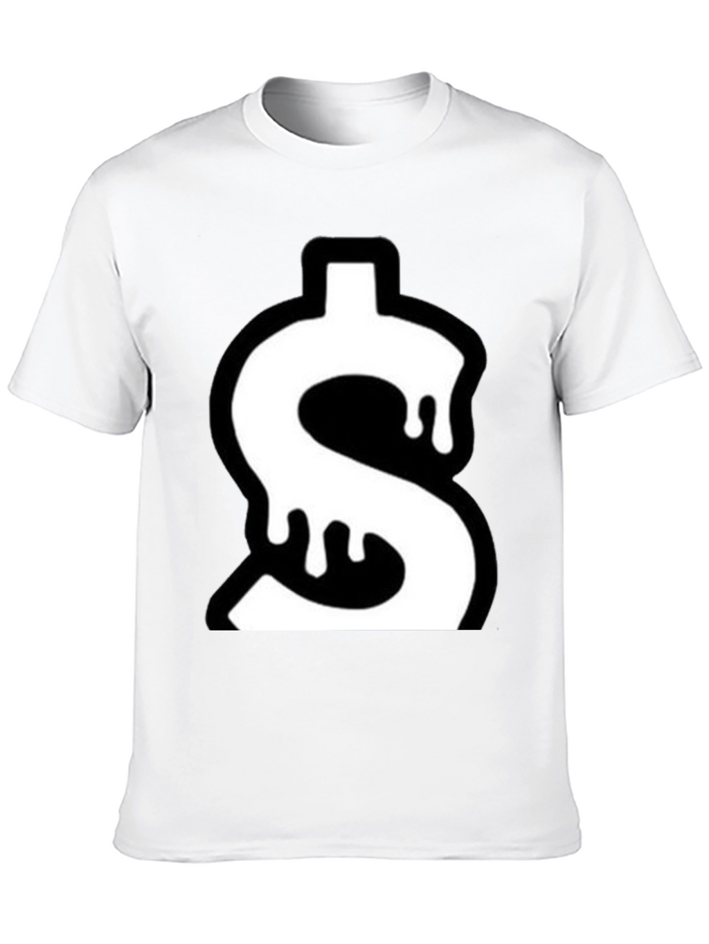 Dripping Dollar Sign Graphic Tee - Black Cotton Blend