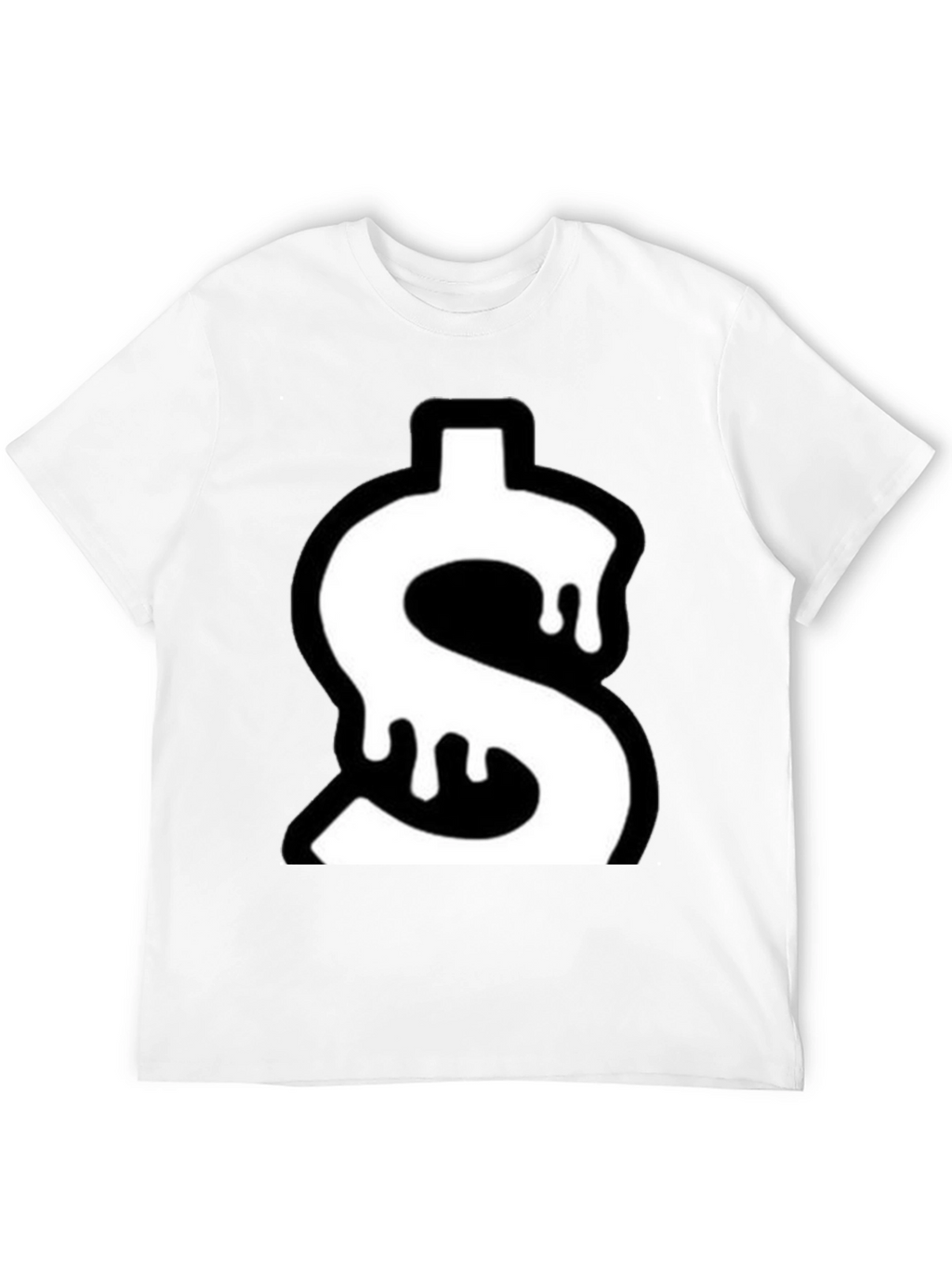 Dripping Dollar Sign Graphic Tee - Black Cotton Blend