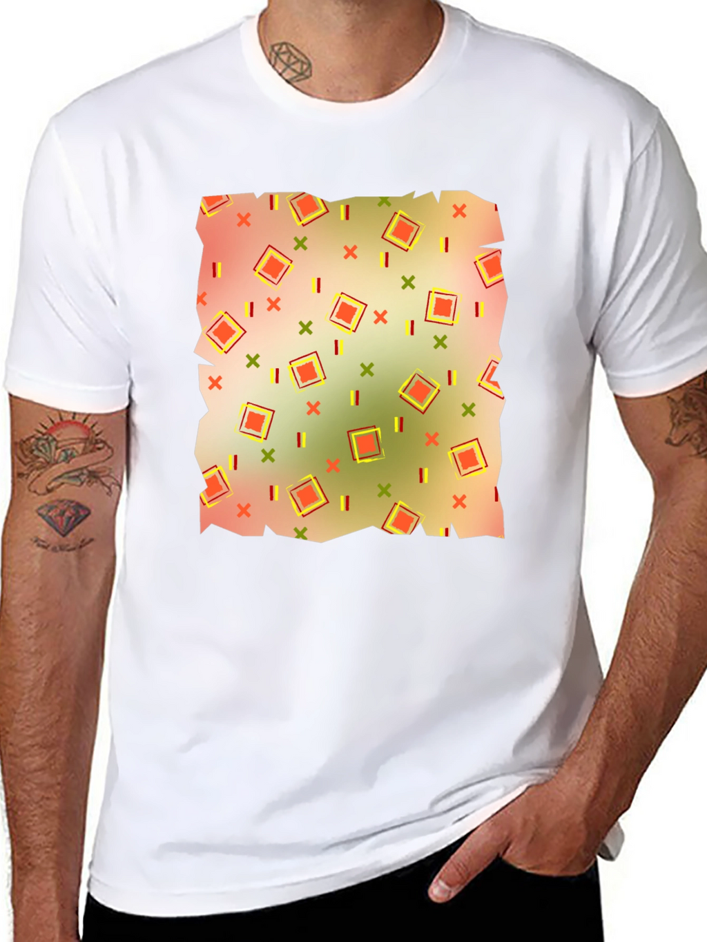 Retro Patterned Mens T-Shirt