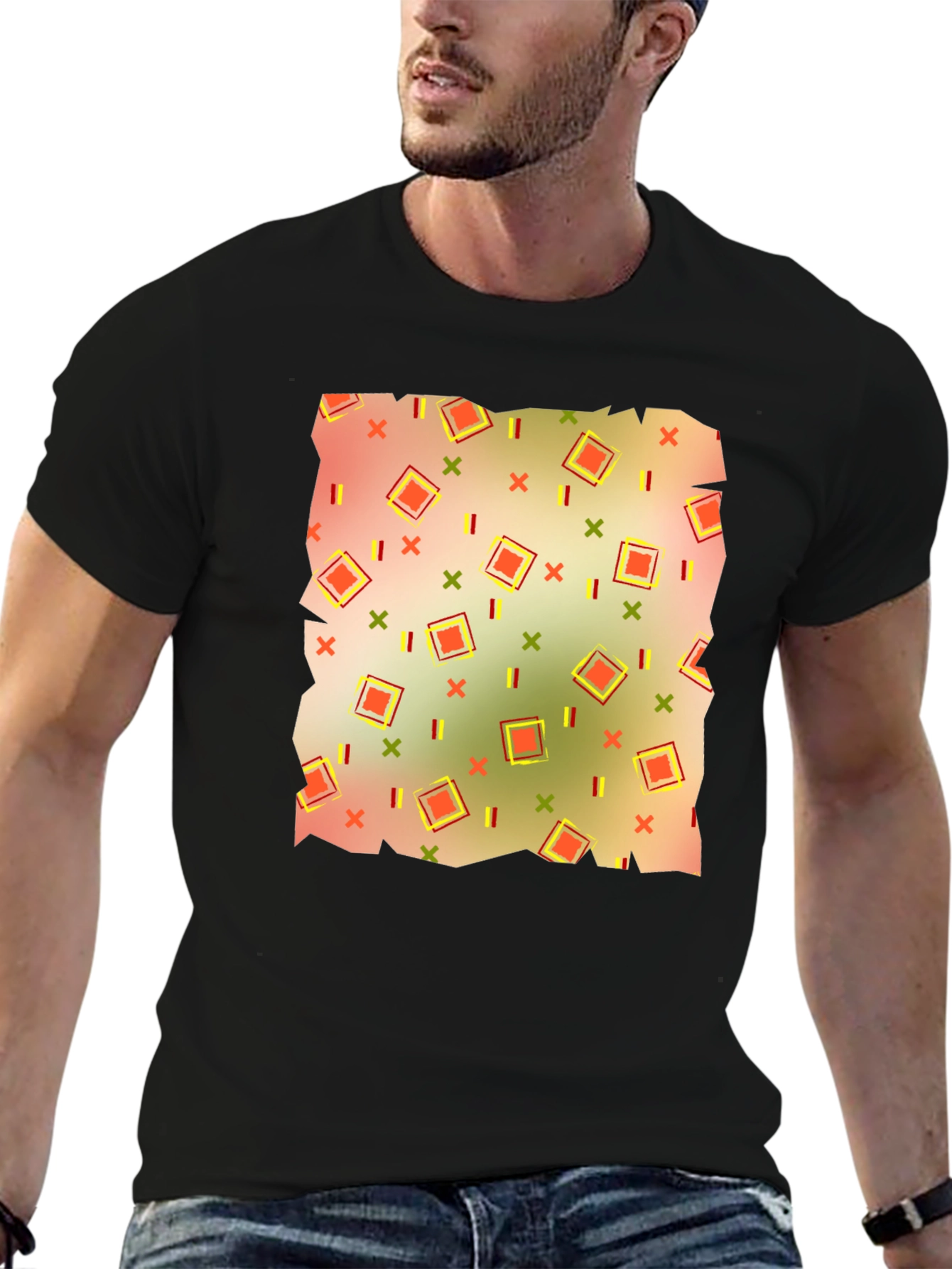 Retro Patterned Mens T-Shirt