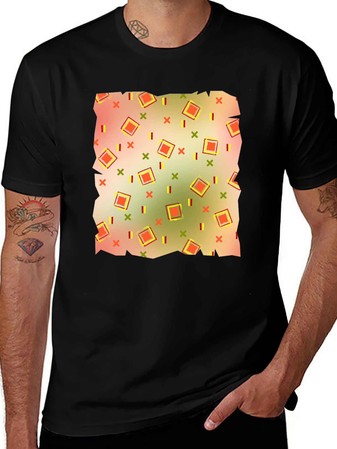 Retro Patterned Mens T-Shirt