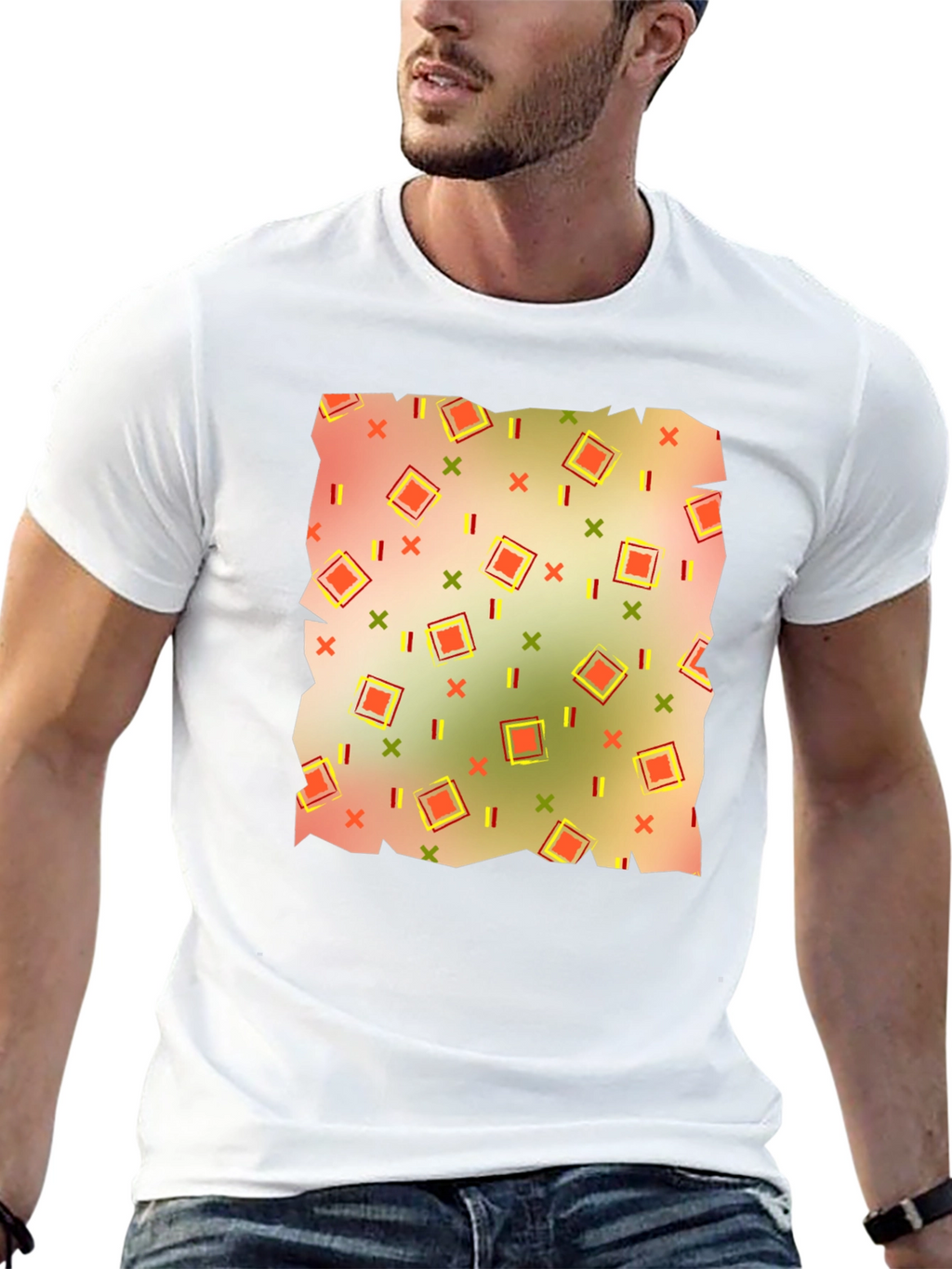 Retro Patterned Mens T-Shirt