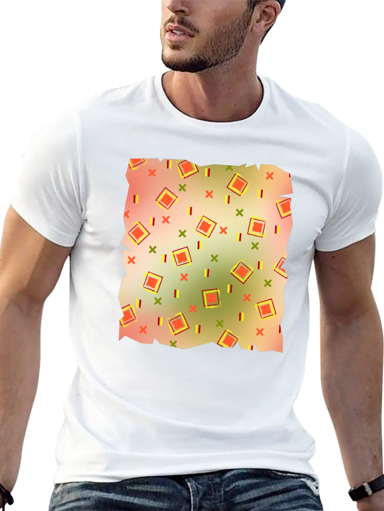 Retro Patterned Mens T-Shirt