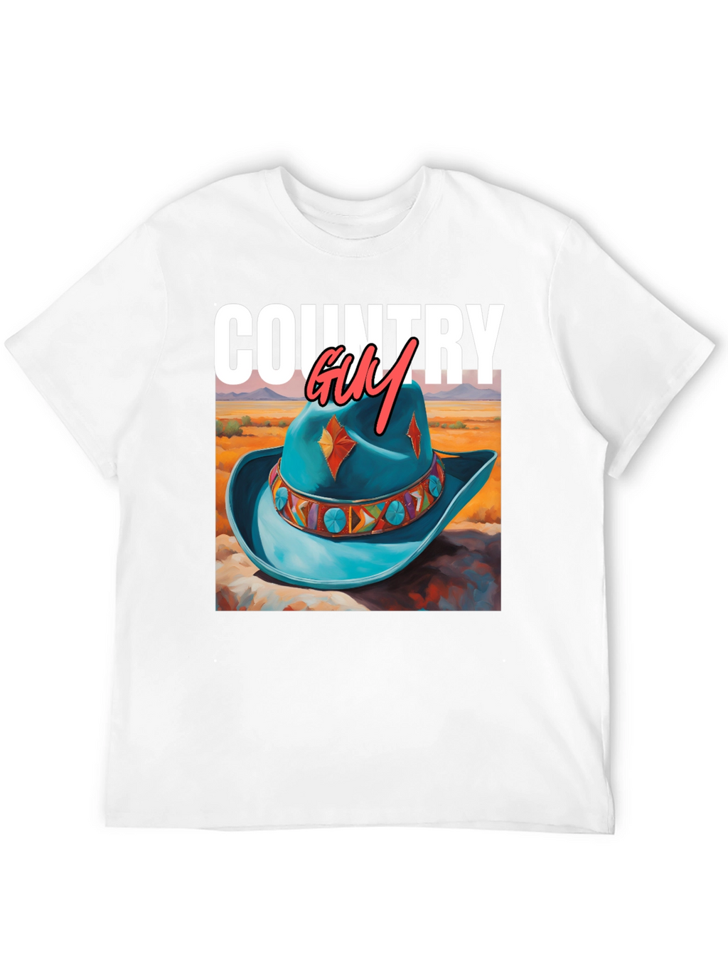 Country Guy Graphic Tee - Western Cowboy Hat Design
