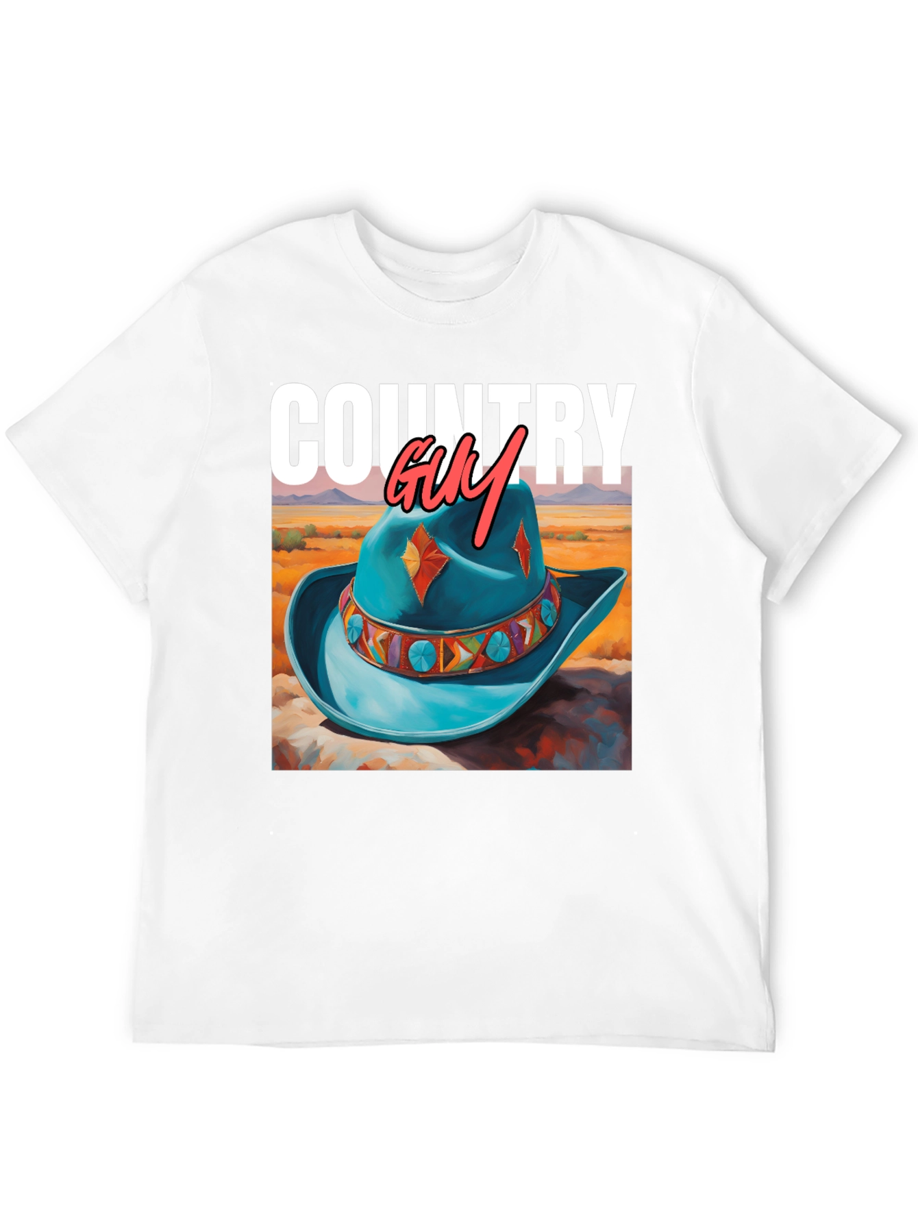 Country Guy Graphic Tee - Western Cowboy Hat Design