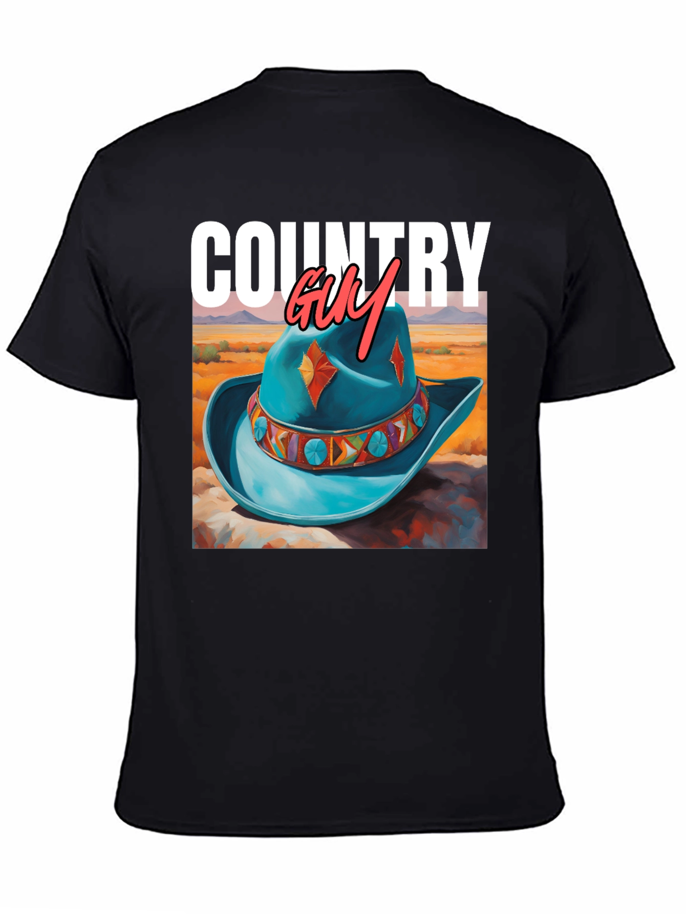 Country Guy Graphic Tee - Western Cowboy Hat Design