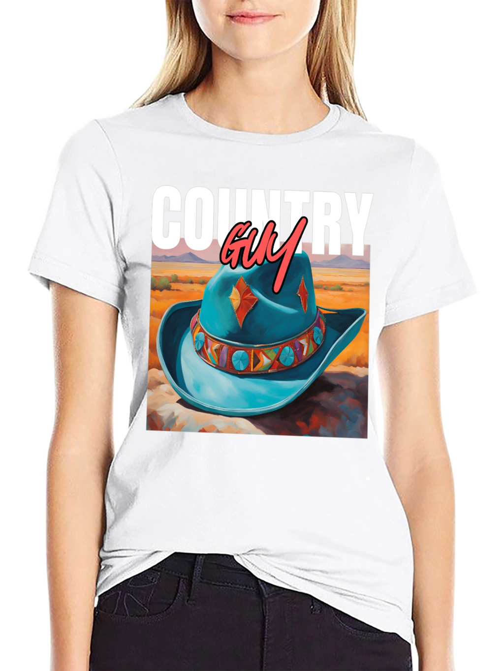 Country Guy Graphic Tee - Western Cowboy Hat Design