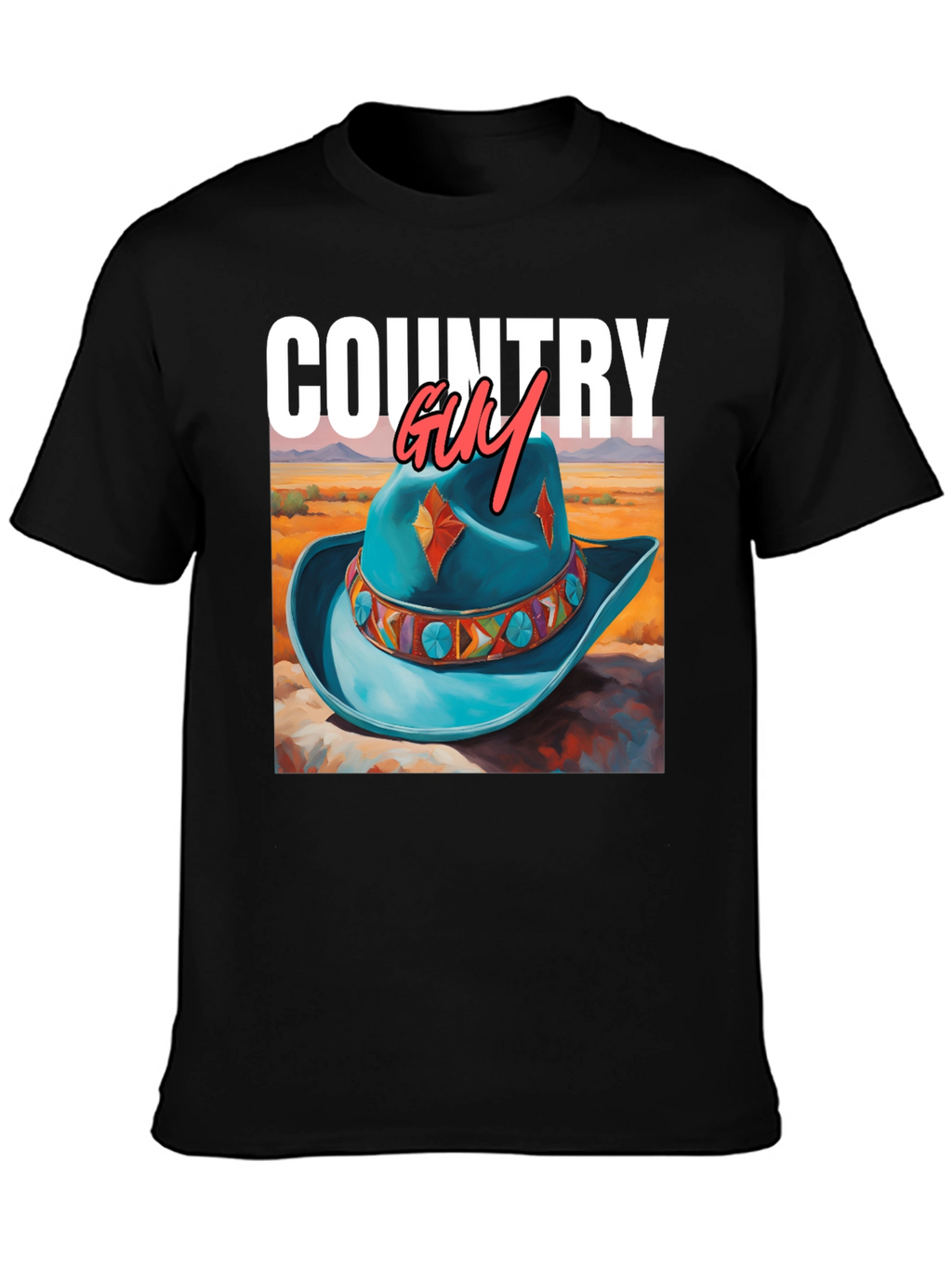 Country Guy Graphic Tee - Western Cowboy Hat Design