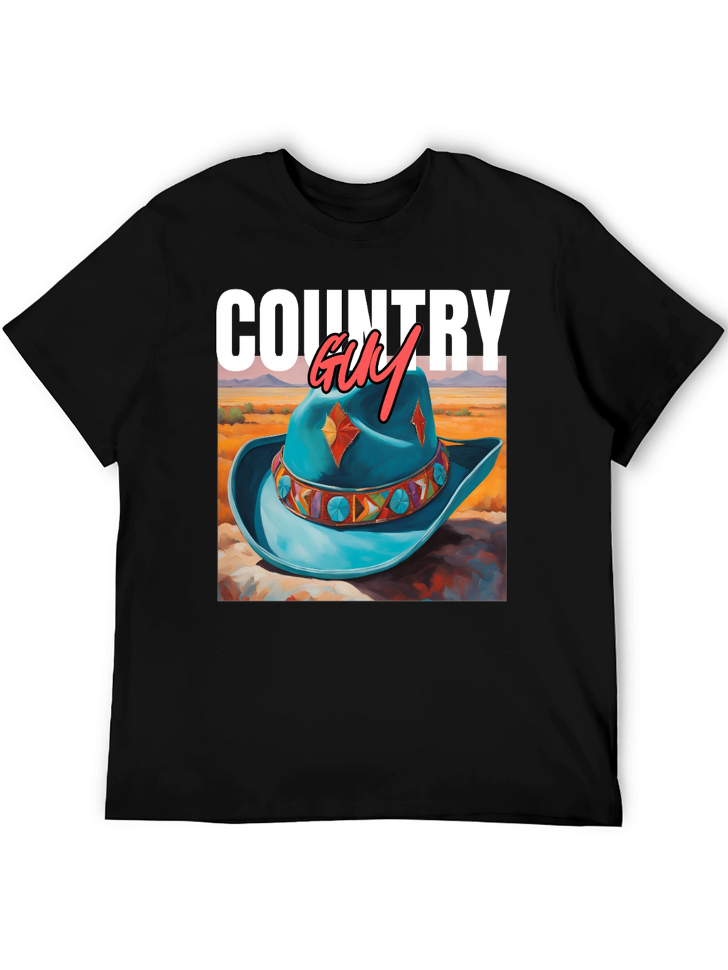 Country Guy Graphic Tee - Western Cowboy Hat Design