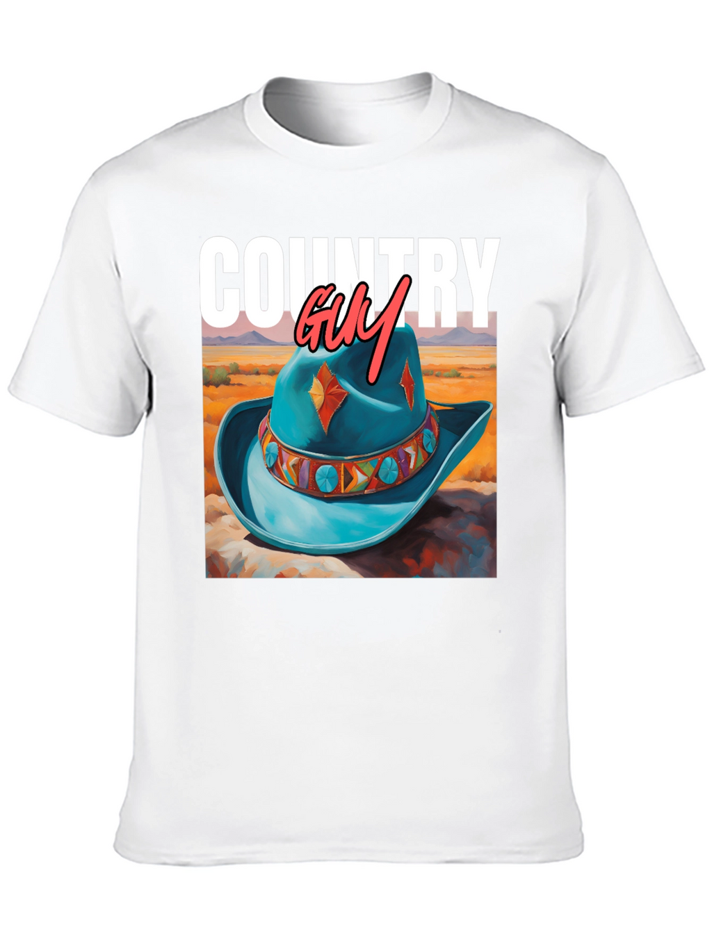Country Guy Graphic Tee - Western Cowboy Hat Design